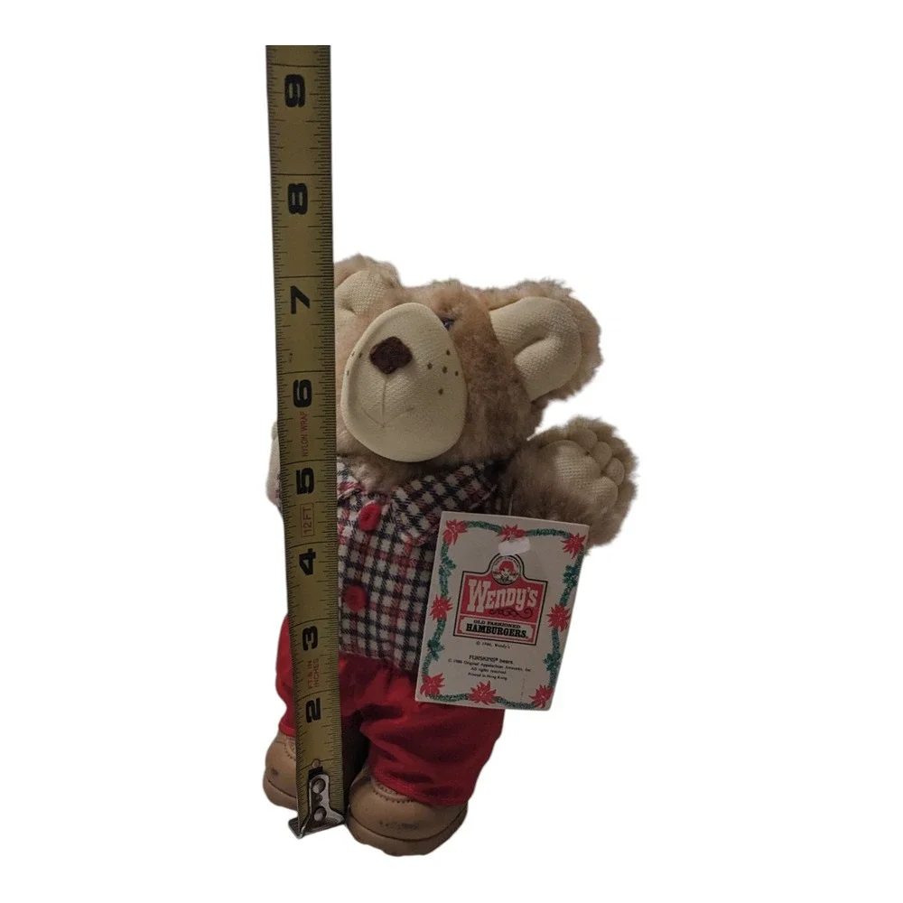 Wendy's Boone Furskin Bear 1986 Plush with‎ Tags Holiday Teddy Collectible